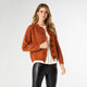 Celleste Button Front Cardigan with Fringe - Cognac