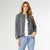 Celleste Button Front Cardigan with Fringe - Charcoal