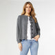 Celleste Button Front Cardigan with Fringe - Charcoal