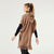 Eloise Hooded Poncho with Frayed Fringe - Mushroom