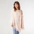 Lightweight Poncho with Fringe - Cameo Rose