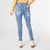 OMG Pull-On Skinny with Multi Colored Embroidered Stripe - Light Denim