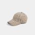 Glitzy Plaid Baseball Hat - Brown