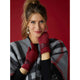 Faux Leather Twist Touchscreen Gloves - Deep Red