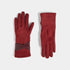 Faux Leather Twist Touchscreen Gloves - Deep Red