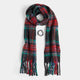 Brushed Scarf + Bracelet Set - Black Plaid