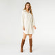 Charlie Faux Suede Dress - Bone