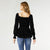 Lulu Pleated Velour Top - Black