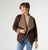 Adara Faux Suede Moto Jacket - Chocolate