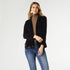 Penny Velour Open Cardigan - Black