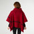 Sheldon Cowl Neck Poncho - Red