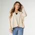 Rila Fine Gauge V-Neck Sweater with Side Slit - Taupe