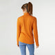 Hazel Long Sleeve Ribbed Mock Neck Top - Burnt Orange