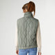 Miley Quilted Cropped Vest - Dusty Pine