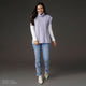 Iris Turtleneck Cable Knit Vest - Lavender Heather