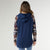 Kyla Hooded Aztec Sleeve Tunic - Navy/Aztec