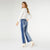 OMG ZoeyZip Mixed Denim Flare - Mixed Denim