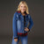 OMG Hooded Denim Jacket with Plaid Trim - Medium Denim