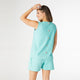 Weekend Brushed Button Back Tank - Turquoise