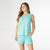 Weekend Brushed Button Back Tank - Turquoise