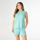 Weekend Brushed Button Back Tank - Turquoise