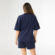 Weekend Brushed Ribbed  Short Sleeve Henley - Navy