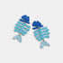 Fish Bones Earring  - Blue