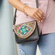 Artisan Beaded Split Pocket Crossbody - Diamond Flower