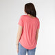 Erin Pleat Back Tee - Bright Coral