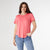 Erin Pleat Back Tee - Bright Coral