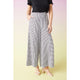 Dahlia Striped Textured Pants with Side Button - Black/White