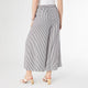 Dahlia Striped Textured Pants with Side Button - Black/White