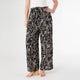 Dinara Flowy Pant with Cinched Waist - Black/Tan