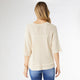 Mavis V-Neck Elbow Sleeve Knit Top - Natural