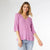 Mavis V-Neck Elbow Sleeve Knit Top - Lilac