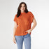 Fernanda Cap Sleeve Knit Top with Pocket - Terra Cotta