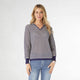 Aruni V-Neck Striped Knit Top with Hood - Navy/White