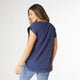 Camellia Cap Sleeve Top with Layered Bottom - Navy