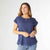 Camellia Cap Sleeve Top with Layered Bottom - Navy