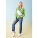 Relaxed Ciana Pullover Sweater with Lattice Back - Cyber Lime