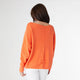 Relaxed Ciana Pullover Sweater with Lattice Back - Tangerine