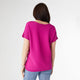 Carrigan Relaxed Short Sleeve Ribbed Top - Raspberry