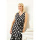 Cynthia Sleeveless Polka Dot Dress - Black/White