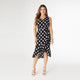 Cynthia Sleeveless Polka Dot Dress - Black/White