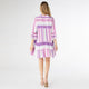 Milena Ruffle Sleeve Tunic Dress - Purple Aztec