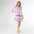 Milena Ruffle Sleeve Tunic Dress - Purple Aztec