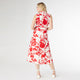 Francesca Floral Print Dress - Red/Cream