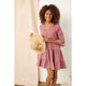 Lilith Elbow Sleeve Gauze Dress - French Rose