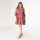 Lilith Elbow Sleeve Gauze Dress - French Rose