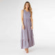 Janie Striped Tiered Maxi Dress - Pink/Blue